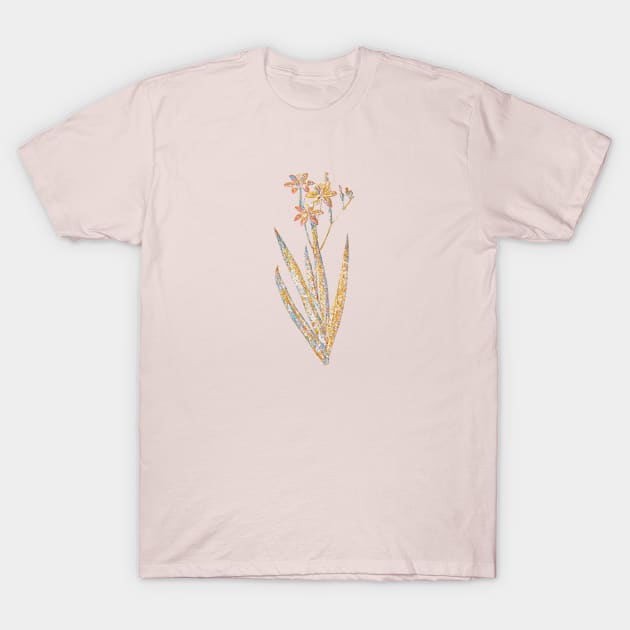 Gold Prism Mosaic Blackberry Lily Botanical Illustration T-Shirt by Holy Rock Design